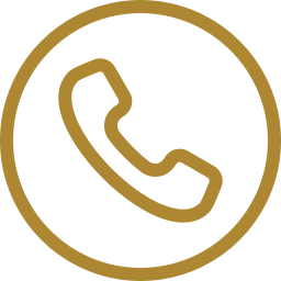 Blue phone handset icon inside a circle, representing a call or phone contact.